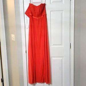 David's Bridal Bridesmaid Dress Size 0 Guava